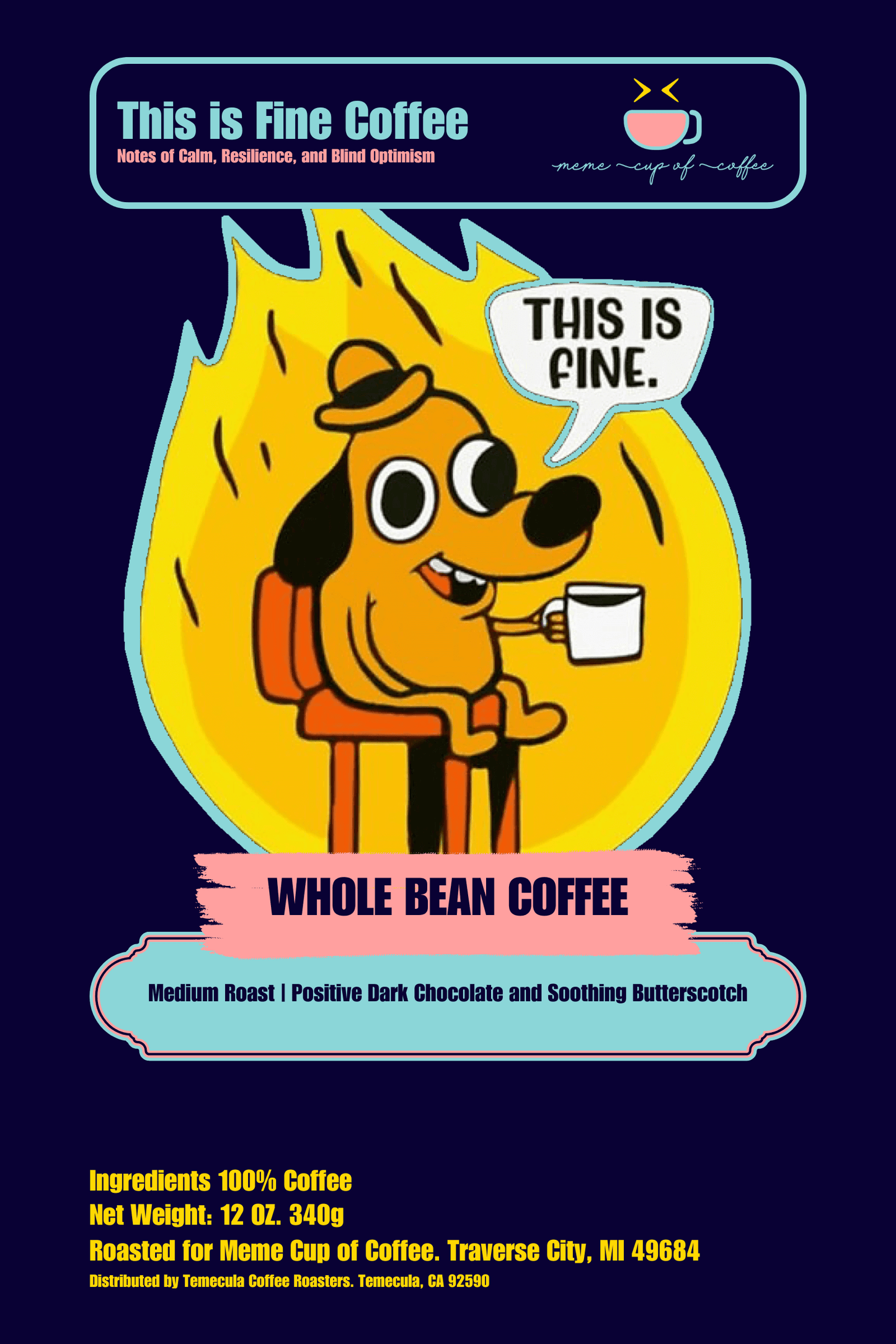 This is Fine Coffee - The Serene Sip amidst Chaos - Meme Cup of Coffee