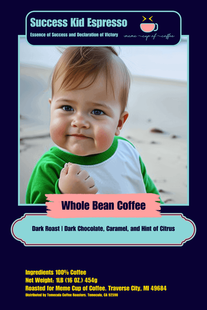Success Kid Espresso - The Triumph in Your Cup - Meme Cup of Coffee